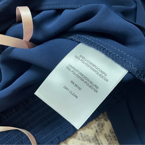 Gal Meets Glam Claudia Navy Tie Front Crop Blouse 0 - Picture 6 of 8